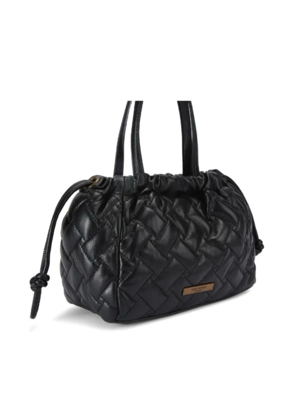🖤 NWT KURT GEIGER SMALL KENSINGTON BLACK LEATHER DRAWSTRING BAG! - Picture 6 of 16